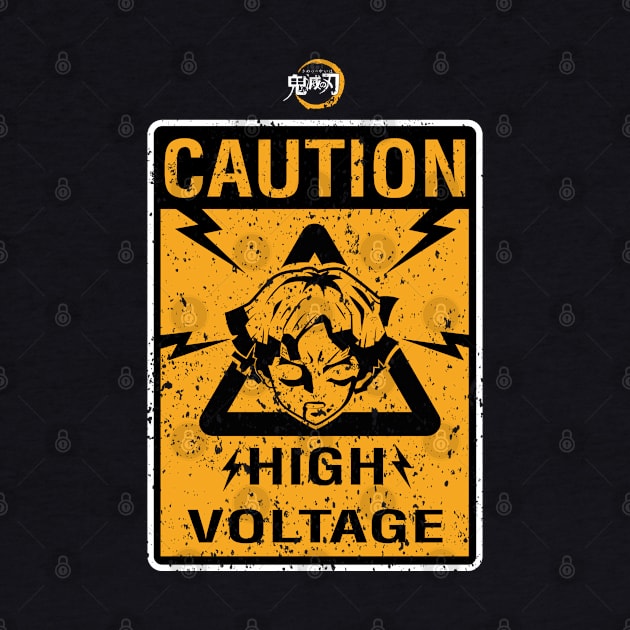 DEMON SLAYER SEASON 2: CAUTION HIGH VOLTAGE (BLACK/GRUNGE) by FunGangStore